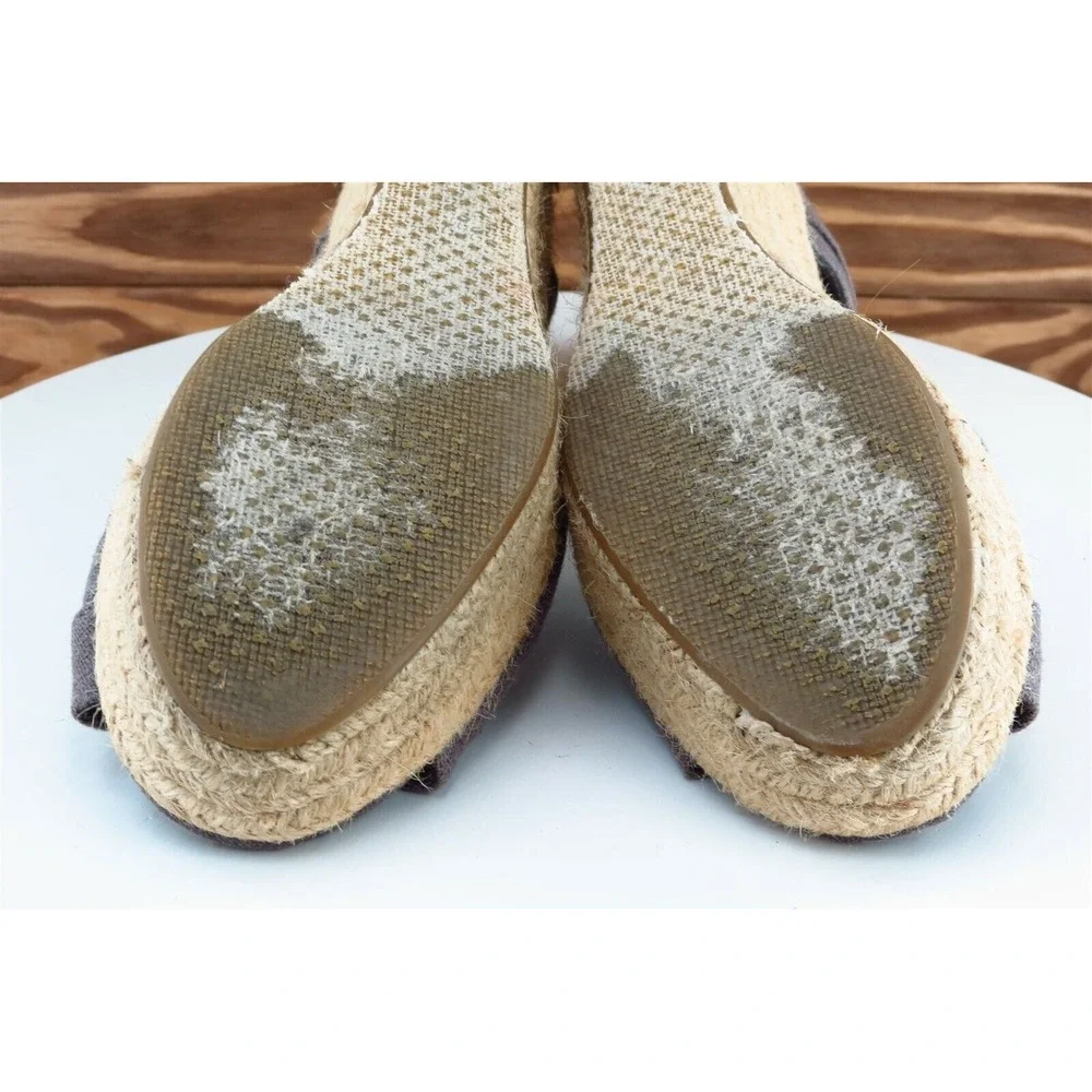 Toms Sz 8 M Brown Ankle Strap Fabric Women Sandals‎